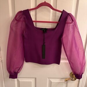 House of Harlow Sheer Sleeve Top NWT